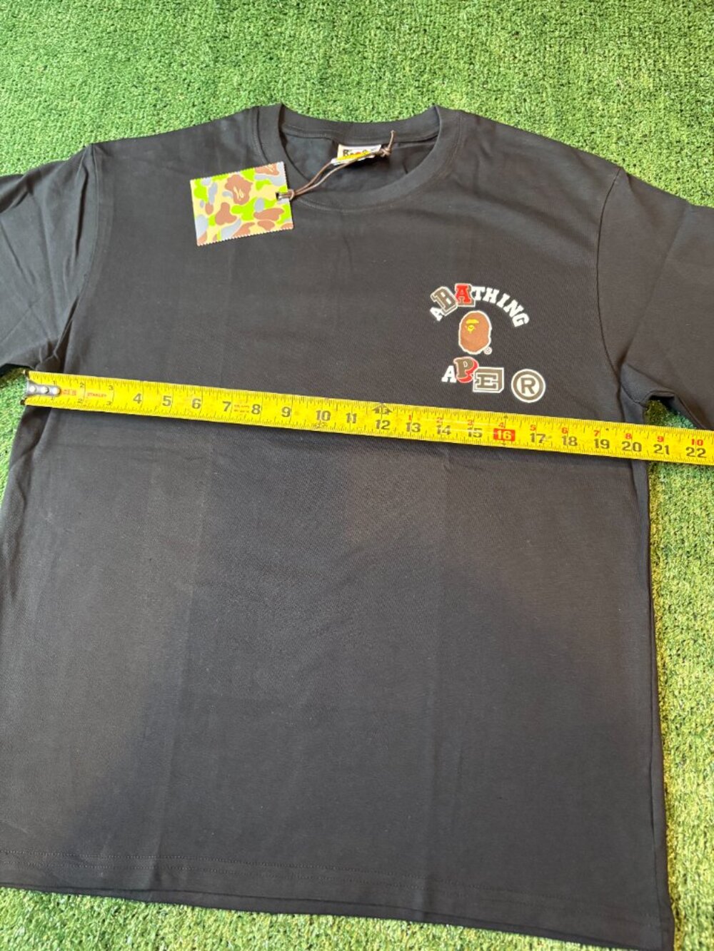 BAPE Varsity Style Logo Tee Black NWT - Picture 6 of 9